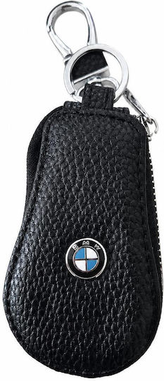 Bmw Premium Car Key Cover Made Eco Leather – Elegant Cover Metal Ring Black