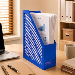Procart Magazinordner Vertikaler Dokumentenhalter Aus Kunststoff Blau 80 x 250 x 300 mm