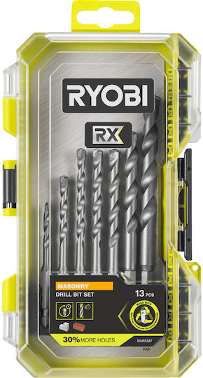 247353 Σετ Τρυπανιών Κομματιών Σκυροδέματος Ryobi 13 Τεμάχια Rarxm7