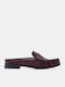 Flat Mules In Burgundy Colour