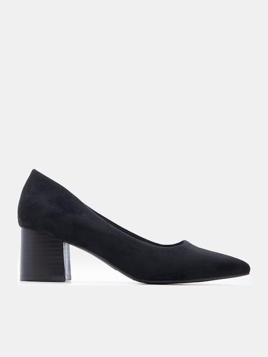 Pointed Toe Heels with Medium Heel Black