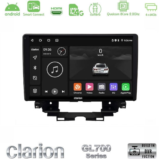 Clarion Car Audio System for Renault Kangoo 2022 Bluetooth USB WiFi GPS Apple CarPlay Android Auto with 10 Inch Touch Screen