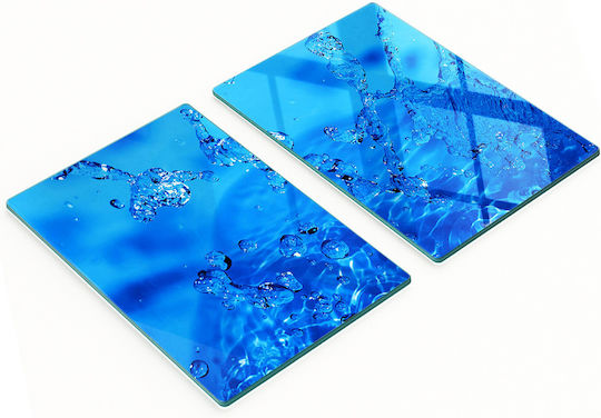 Tulup Schneidebretter Glas Blau 52x40cm 2 Stück