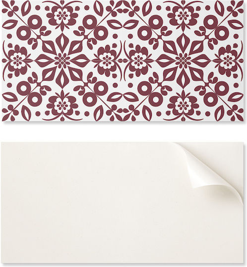 Gedrucktes Wandpaneel Vinyl Esszimmer 100x50 cm Blumendesign Blätter