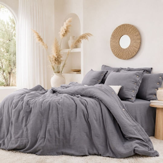 Şaheser Set Huse Pentru Pilote Dublu 200x220cm Gri Antracit