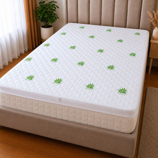 Kotonia Home Topper Saltele Dublu Spumă De Memorie Îmbibat Cu Aloe Vera Și Husă Detasabilă 140x200x4cm
