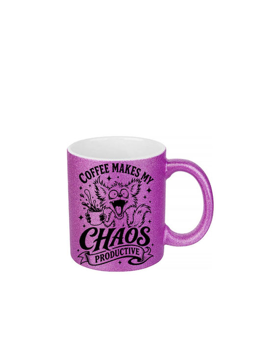 Digital Place Glitter Fuchsia Coffee Makes My C...