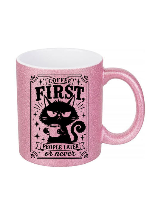 Digital Place Glitter Pink Coffee First People ...