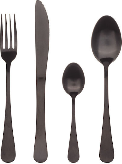 Bergner Matt Besteckset Edelstahl 18/10 Schwarz 24 Stück