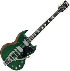 Vintage Vs6pu0005 Proshop Unique Heavy Distressed Racing Green Electric Guitar Vintage Vs6pu0005 Proshop Unique Heavy Distressed Racing Green Electric Guitar