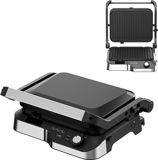 Life Sirloin Sandwich Maker with Non-Stick Removable Plates for 2 Toasts 2180W Black