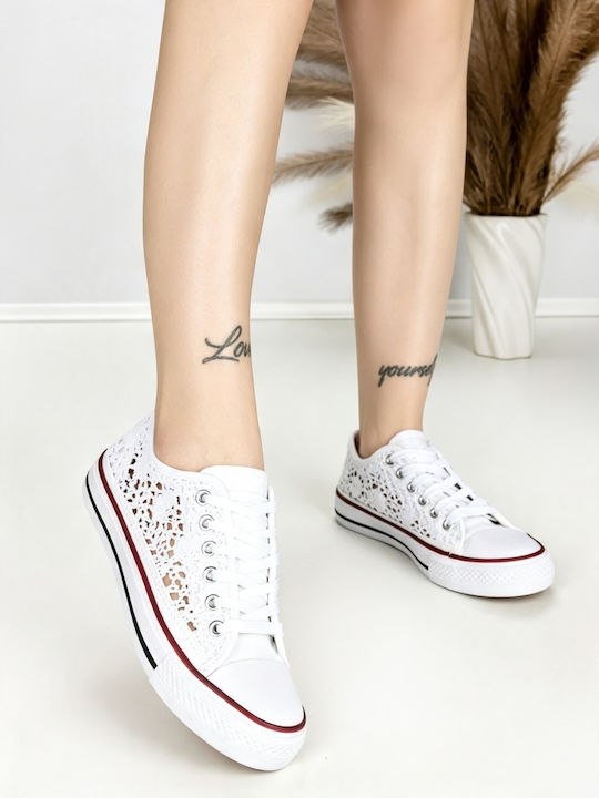 Adidași Flatforms Pentru Femei Albi