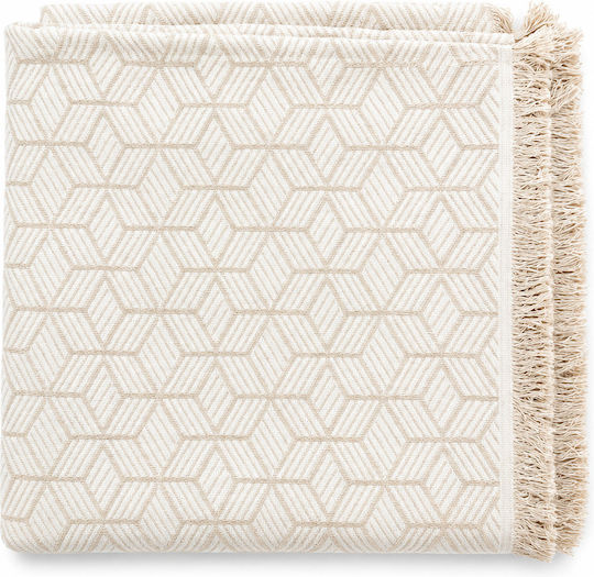 Xionoula Home Hive Ριχτάρι Πολυθρόνας Ζακάρ 180x180εκ. Εκρού