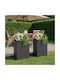 vidaXL Garten Set 2 Metallische Pflanzgefäße Schwarz 30cm