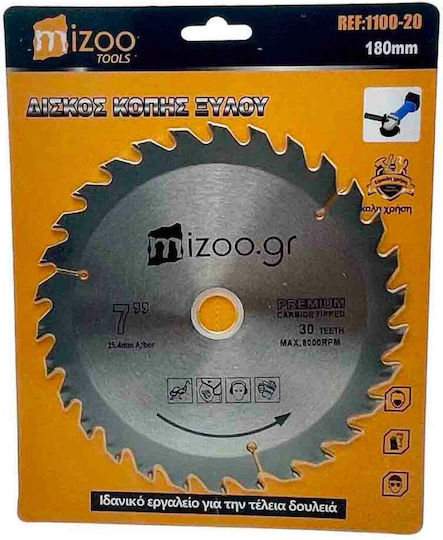 Mizoo Wood Cutting Disc with 30 Teeth 180mm