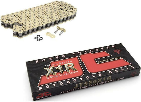 Motorcycle Drive Chain Self-Lubricating X Ring Jtc 530 X1r Gb Gold Black 114 Links Jtc530x1rgb114rl