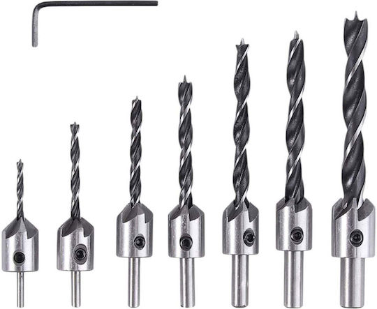Set 7 Conical Drills for Wood