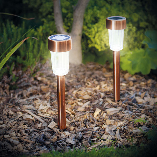 Led Solar Garden Lamp Outdoor Lighting Stake Automatic Ignition Metal Rose Gold