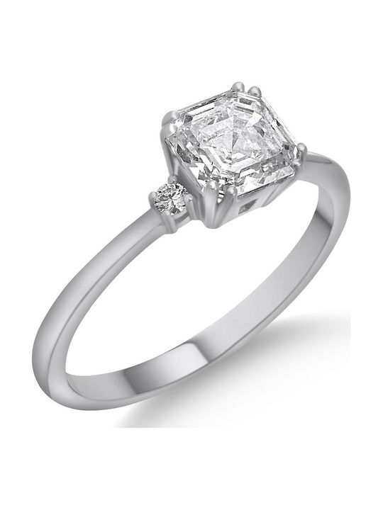Etho Messina Women's Ring with Diamond in 14K White Gold