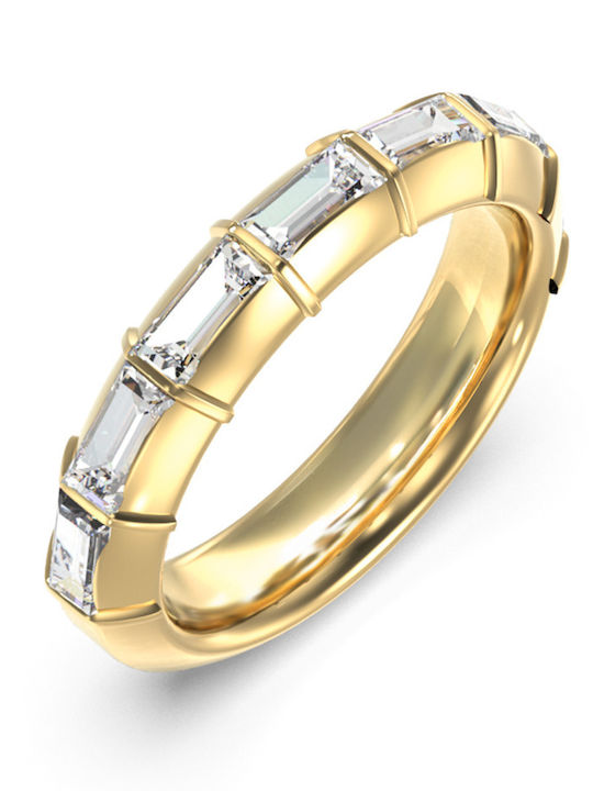 Guess Women's Ring with Stones from Gold Plated Steel