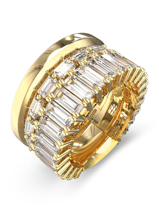 Guess Women's Ring with Stones from Gold Plated Steel