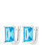 Ios Single Silver Earring with Light Blue Stones