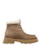 Leder Damen Stiefeletten Beige