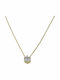 Solitaire Necklace Made of Gold Plated Silver with Zircon