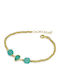Women's Silver Gold Plated Chain Bracelet with Zircon