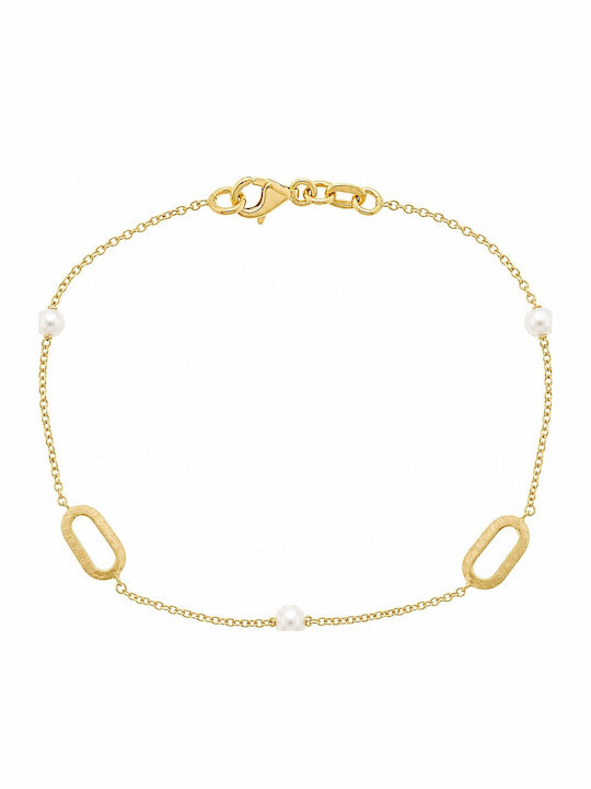 Senzio Belibasakis Women's Gold 14K Chain Bracelet with Pearls