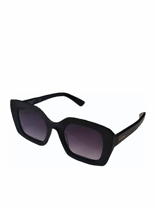 The Glass of Brixton Women's Sunglasses with Black Horn-Rimmed Frame and Black Lens BS274 00