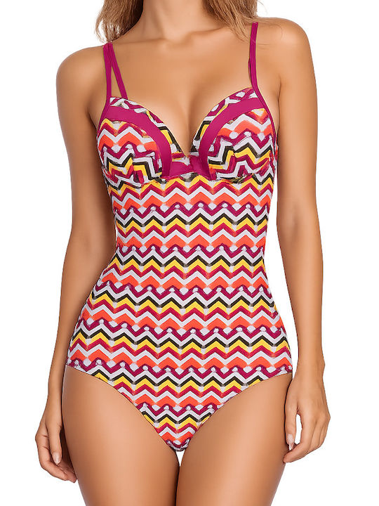 Costum De Baie Întreg Push Up Fuchsia