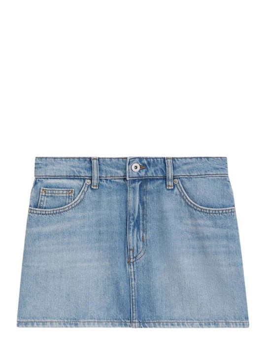 Denim Pencil Skirt Blue