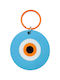 Plexilab Schlüsselanhänger Rund Auge Hellblau-Orange Matt Pastell Plexiglas Unisex