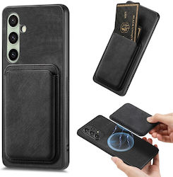 Hurtel Back Cover din Piele Artificială / Piele 1 mm cu Suport pentru Carduri Negru (Galaxy A56) Hurtel Back Cover din Piele Artificială / Piele 1 mm cu Suport pentru Carduri Negru (Galaxy A56)