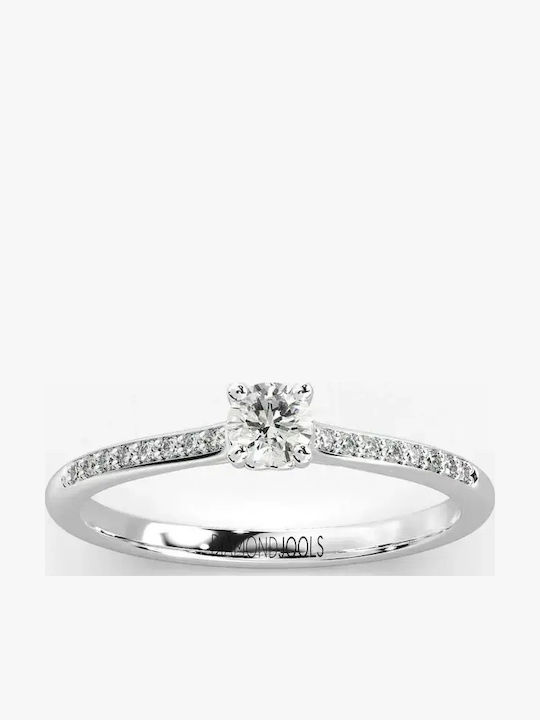 Diamond Jools Einzelner Steine Ringe aus Weißgold 18K mit Diamant