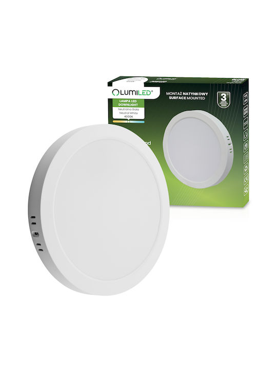 Επιτοίχιο Φωτιστικό Οροφής Led 24w Στρογγυλό 4000k Glow Λευκό Lumiled Επιτοίχιο Φωτιστικό Οροφής Led 24w Στρογγυλό 4000k Glow Λευκό Lumiled