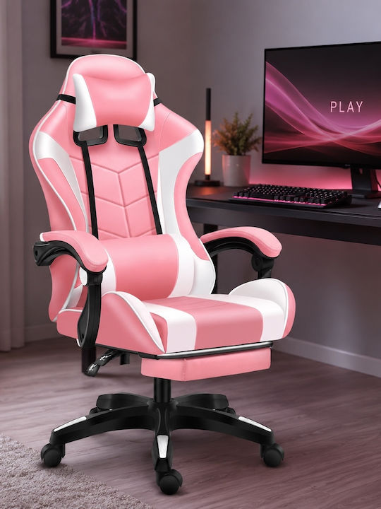 GMC-020 Gaming Stuhl aus Künstlichem Leder mit Fußstütze Rosa