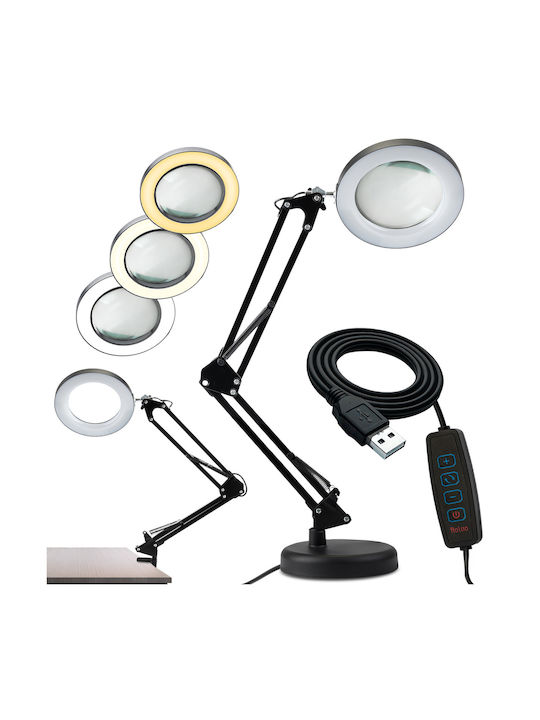 Luca 2 Black Table Lamp LED 8W CCT Table Lamp Design 3x Magnifying Lens Luca 2 Black Table Lamp LED 8W CCT Table Lamp Design 3x Magnifying Lens