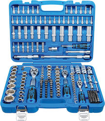 Hexagon Socket Wrench Set Drive 6.3 Mm 1/4" 10 Mm 3/8" 12.5 Mm 1/2" Inch 192 Pcs 2245 Bgs Hexagon Socket Wrench Set Drive 6.3 Mm 1/4" 10 Mm 3/8" 12.5 Mm 1/2" Inch 192 Pcs 2245 Bgs