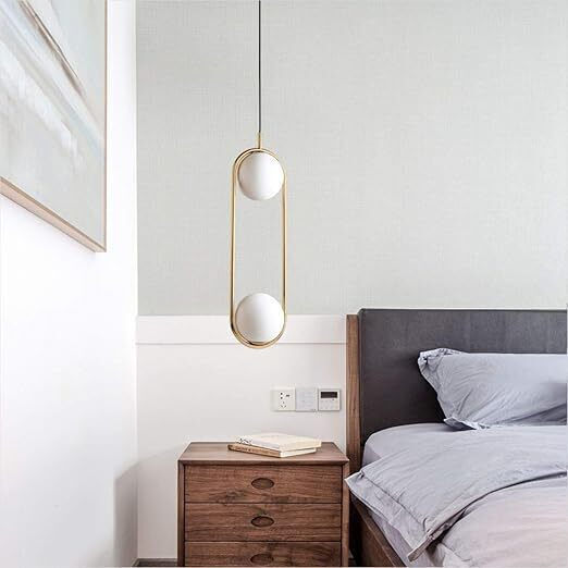 Modern Cable Pendant Light White Frosted Globe E27 Max 60w