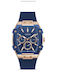 Guess Phoenix Men's Watch 44mm Battery with Blue Rubber Strap