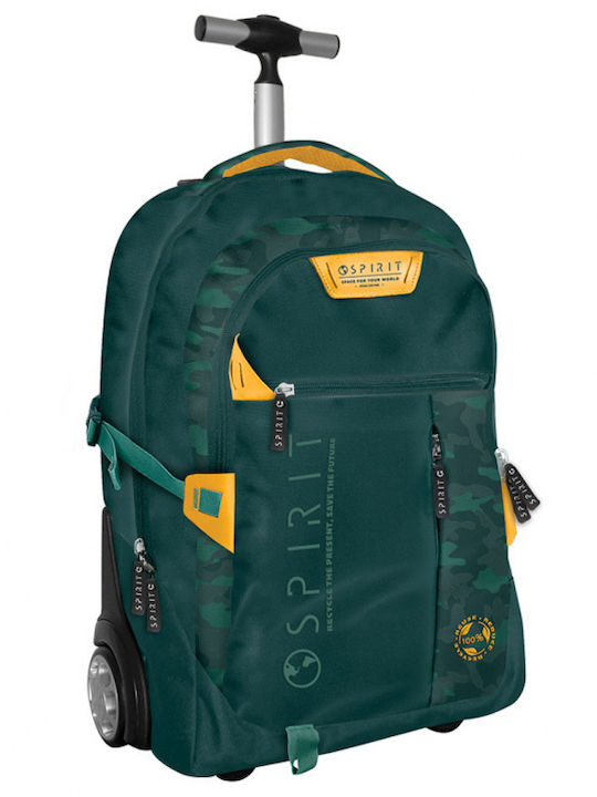 Spirit Σχολική Τσάντα Τρόλεϊ Πράσινη 30lt 35 x 25 x 55εκ