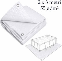Accesorii De Acoperire Pentru Piscină Alb 200x200cm