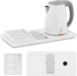Hotel Welcome Set Electric Kettle Tray 12 L 1800 W White Hotel Welcome Set Electric Kettle Tray 12 L 1800 W White