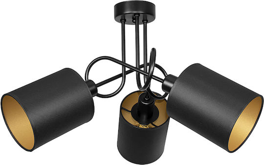 City Lux Deckenleuchte montieren 55cm Schwarz mit Lampenbirnensockel E27
