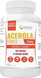 Wish Pharmaceutical Acerola Forte Витамин за Укрепване на Имунната Система, Кожата и Антиоксидантно Действие 250mg 120 Пастили