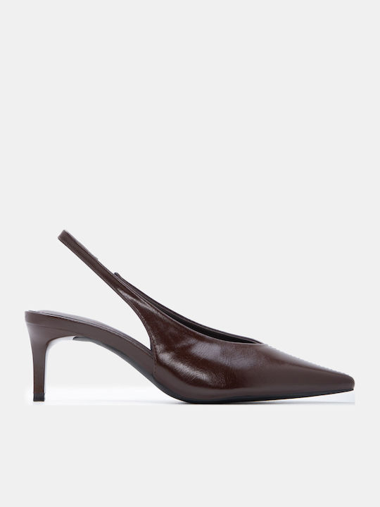 Pointed Toe Heels with Medium Brown Heel