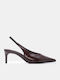 Pointed Toe Heels with Medium Brown Heel