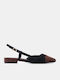 Spitze Zehen Pumps mit niedrigem Absatz Schwarz